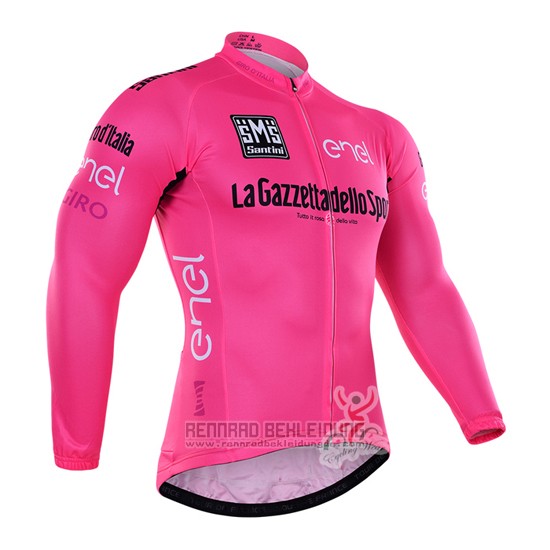 2016 Fahrradbekleidung Giro D'italien Rosa und Wei Trikot Langarm und Tragerhose